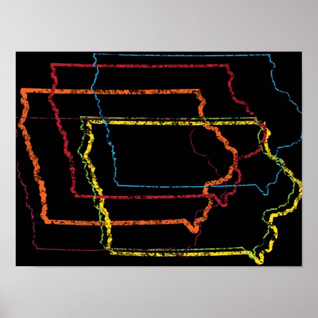Póster desenfoque del orgullo iowa (Frente)