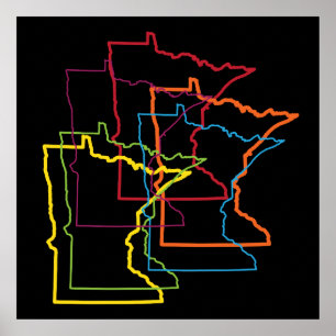 Póster desenfoque del orgullo minnesota