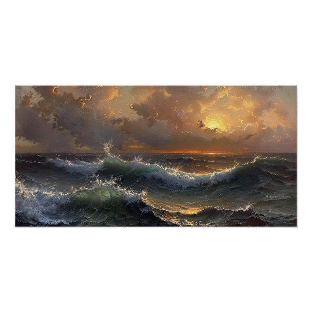 Póster Desenlace de pintura de paisajes de Ocean Storm Mo (Anverso)