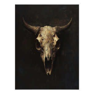 Póster Desenlace del cráneo gótico del toro