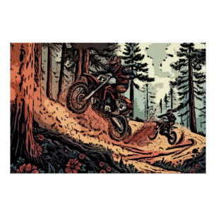 Póster Desenterrando tierra - Pilotos de motocross