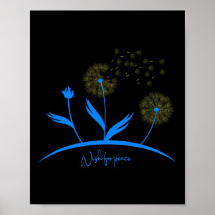 Póster Deseo de Dandelión de Ucrania por la Paz Bandera U