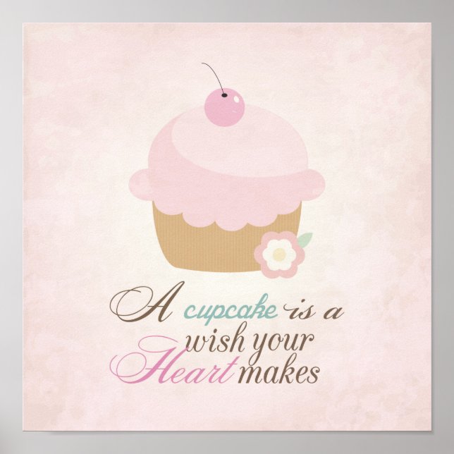Póster Deseo que su corazón haga - Cupcake (Frente)