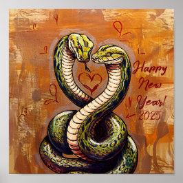 Póster Deseos de Año Nuevo por la serpiente de madera 202