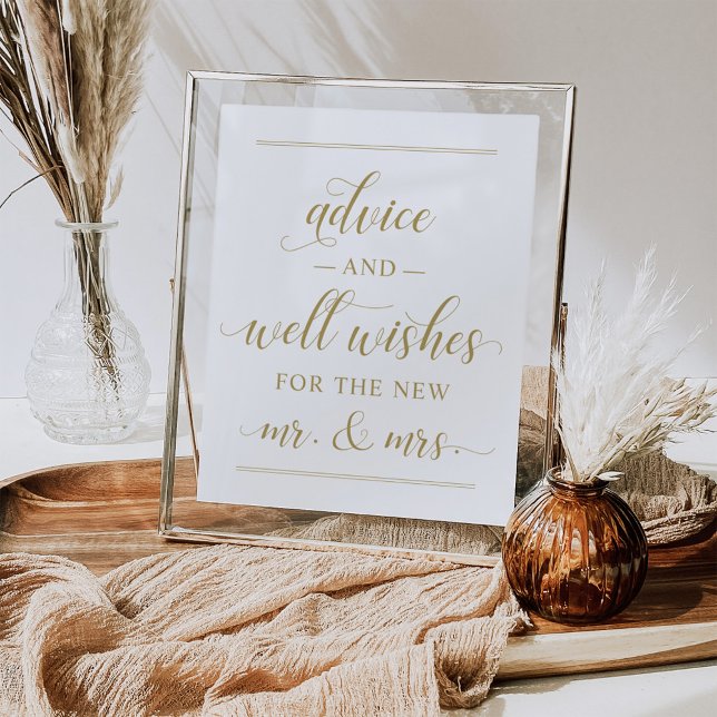 Póster Deseos de boda elegantes con letra de oro antiguo (Subido por el creador)