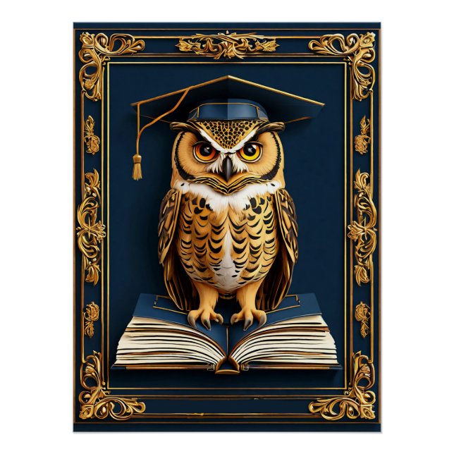 Póster Deseos de Graduación Búho (Anverso)