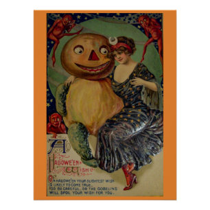 Póster Deseos de Halloween de época