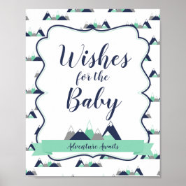 Póster Deseos de la ducha temática de las montañas del Ró