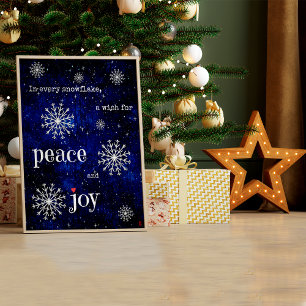 Póster Deseos de Navidad Noche Estrellada Paz Alegría Fie