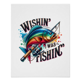Póster Deseos De Regalo De Pescador Que Estaba Pescando