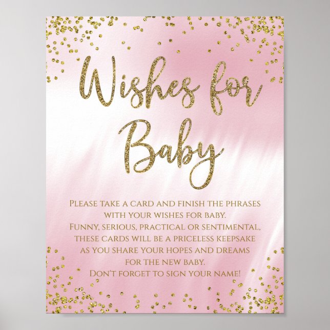 Póster Deseos De Un Juego De Baby Shower Para Bebés (Frente)