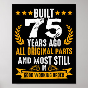 Póster Deseos Divertidos de Cumpleaños 75 para alguien Co