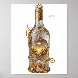 Póster Deseos Dorados Elegantes