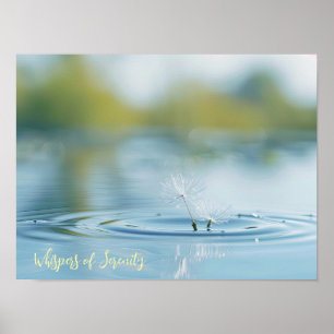 Póster Deseos flotantes: Semillas de Dandelion en el agua