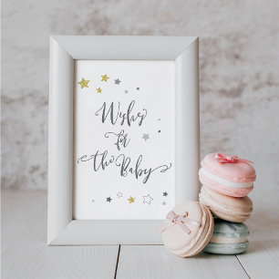 Póster Deseos para el bebé Baby Shower neutro en género