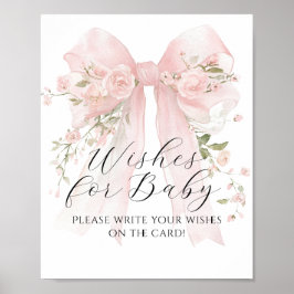 Póster Deseos para el juego de Baby Shower del Chica Baby