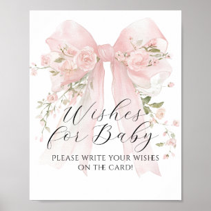 Póster Deseos para el juego de Baby Shower del Chica Baby