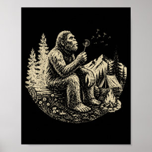 Póster Deseos Soplando Divertido Bigfoot Soplando Diente 