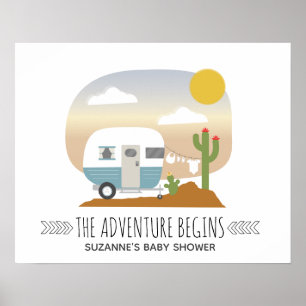 Póster Desert Adventure Camper Boy Baby Shower Poster
