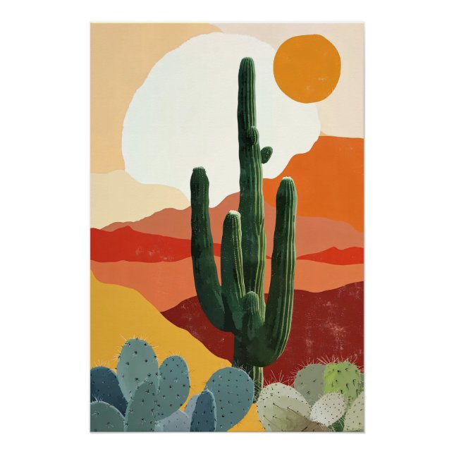 Póster desert and cactus (Anverso)