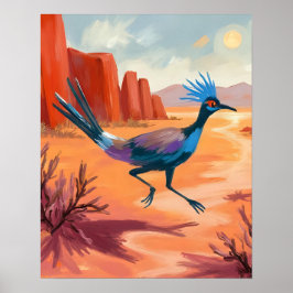 Póster Desert Bird Southwestern Landscape Wall Art