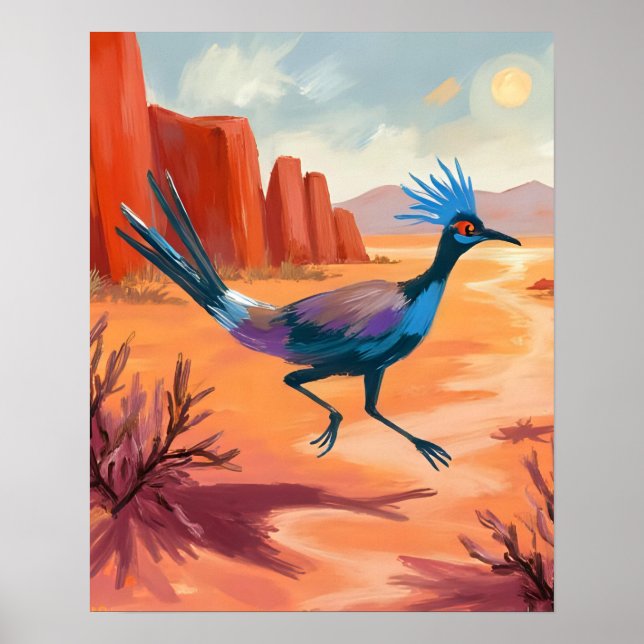 Póster Desert Bird Southwestern Landscape Wall Art (Frente)