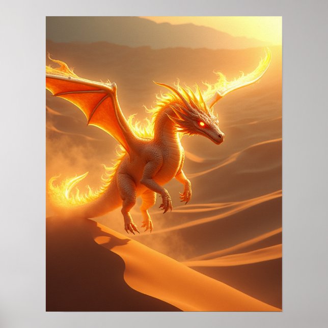 Póster Desert Blaze Fire Dragon (Frente)