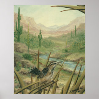 Póster Desert Cactus Wren Poster