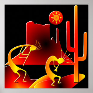 Póster Desert Kokopelli