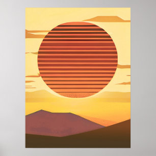 Póster Desert Sunset Rust Naranja y Brown