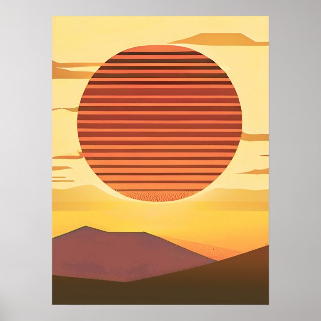 Póster Desert Sunset Rust Naranja y Brown (Frente)
