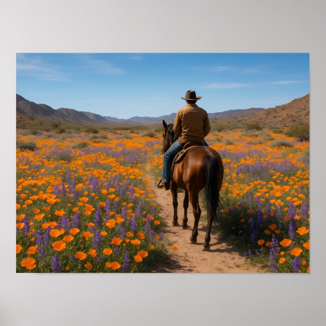 Póster Desert Wildflowers Greeting Card - Spring Western  (Frente)