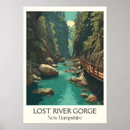 Póster Desfiladero del río perdido New Hampshire