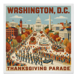 Póster Desfile de Acción de Gracias de Washington, D.C.