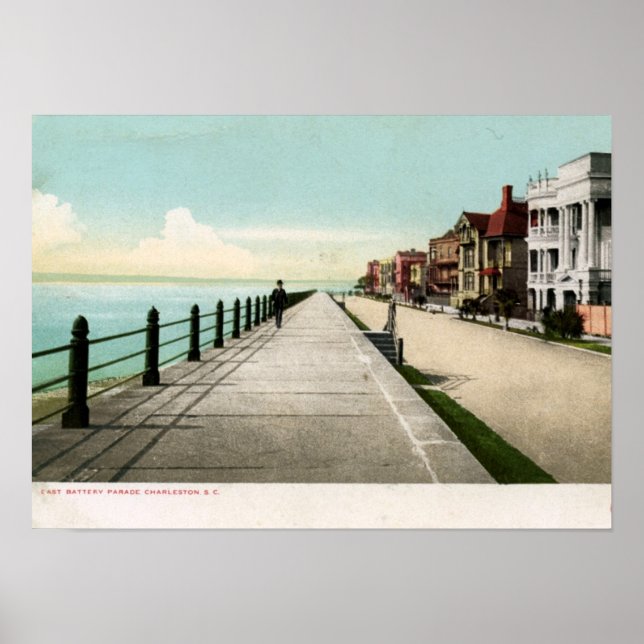 Póster Desfile de baterías East, Charleston SC 1900 Vinta (Frente)