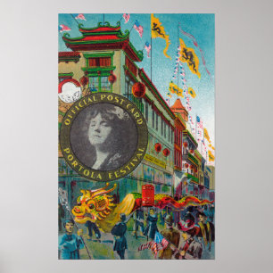 Póster Desfile de Chinatown por el Festival Portola