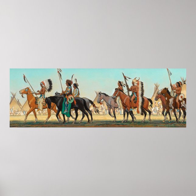 Póster Desfile de Guerreros por Maynard Dixon (Frente)