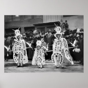 Póster Desfile de las máscaras, el día de Año Nuevo, 1909