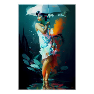 Póster Desfile de lluvia - Arte Ken Gage