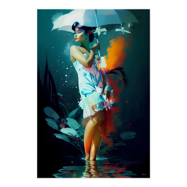 Póster Desfile de lluvia - Arte Ken Gage (Anverso)