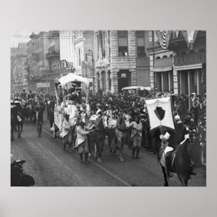 Póster Desfile de Mardi Gras, 1906. Foto antigua