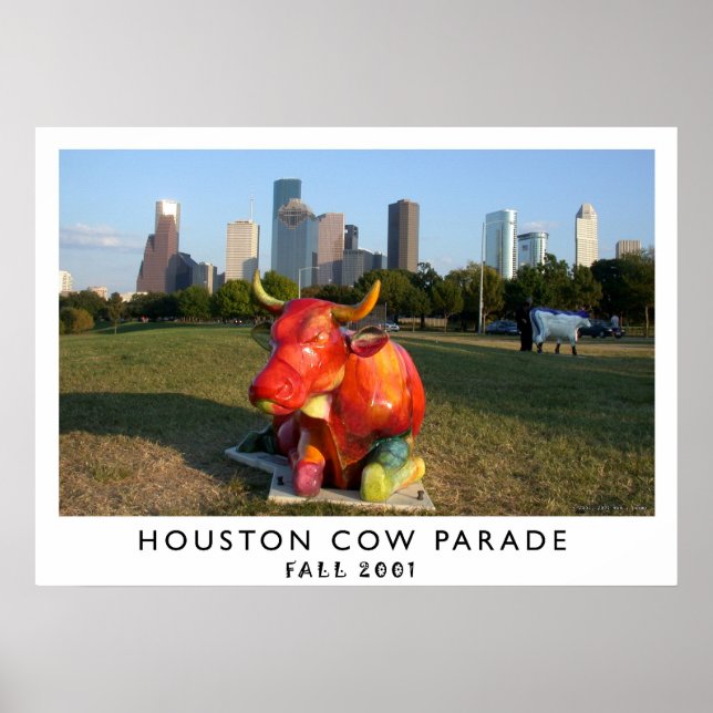 Póster Desfile de vacas de Houston (Frente)