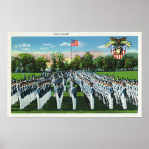 Póster Desfile de vestido de la academia militar