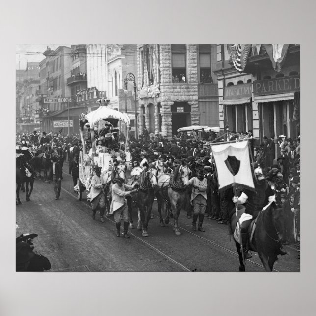 Póster Desfile Mardi Gras, 1906. Foto de cosecha de vinta (Frente)