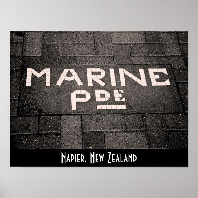 Póster Desfile marino, Napier, Nueva Zelanda (Frente)