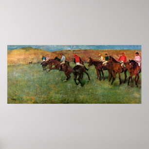 Póster Desgasifique, carrera de caballos antes del