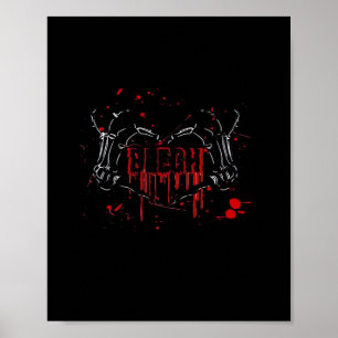 Póster Desglose de Blegh, Manos Skeleton Heart, Banda Emo