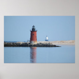 Póster Desglose de Delaware y puerto de faros de refugio