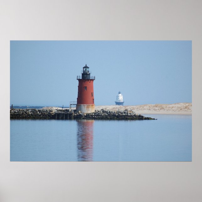 Póster Desglose de Delaware y puerto de faros de refugio (Frente)