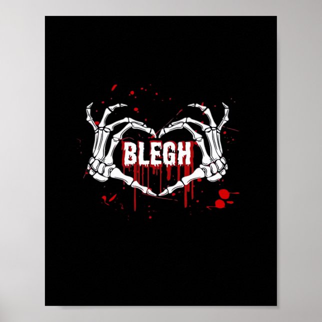 Póster Desglose sangriento, Skeleton Heart Hands Emo, Met (Frente)